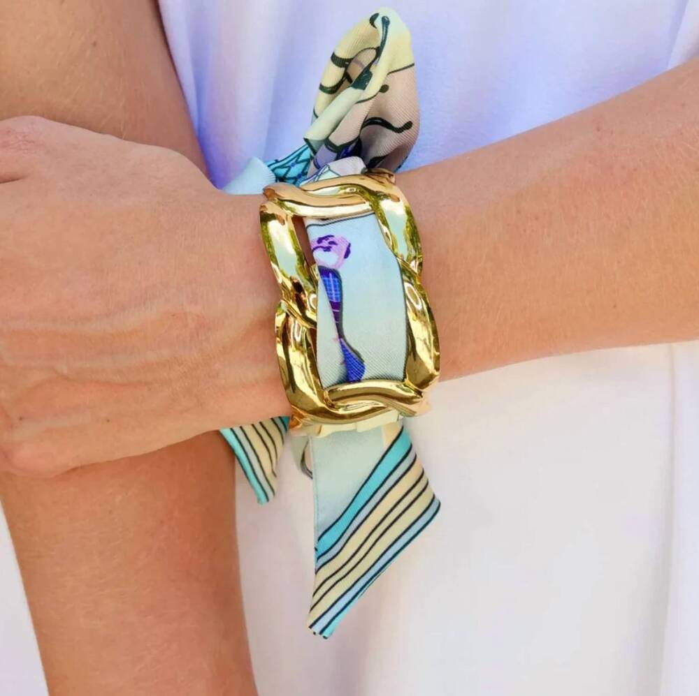 NEW CAROLINE HILL women's sedgefield scarf bracelet in beau blue